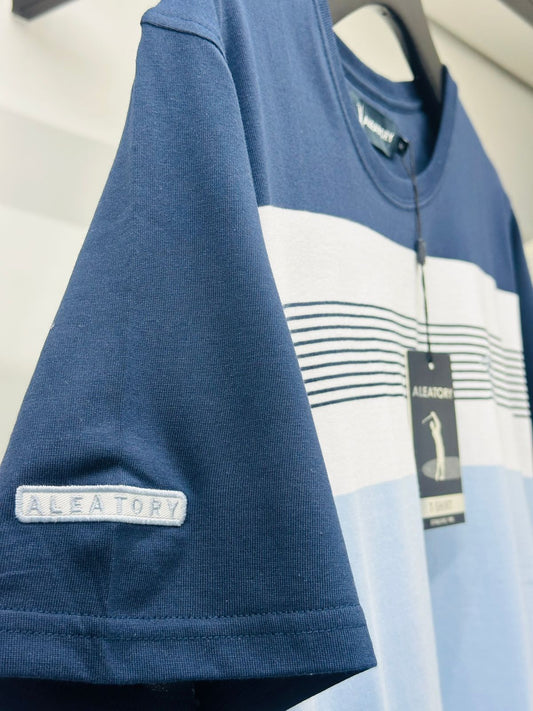 Camiseta Listrada Aleatory - Azul Claro e Escuro