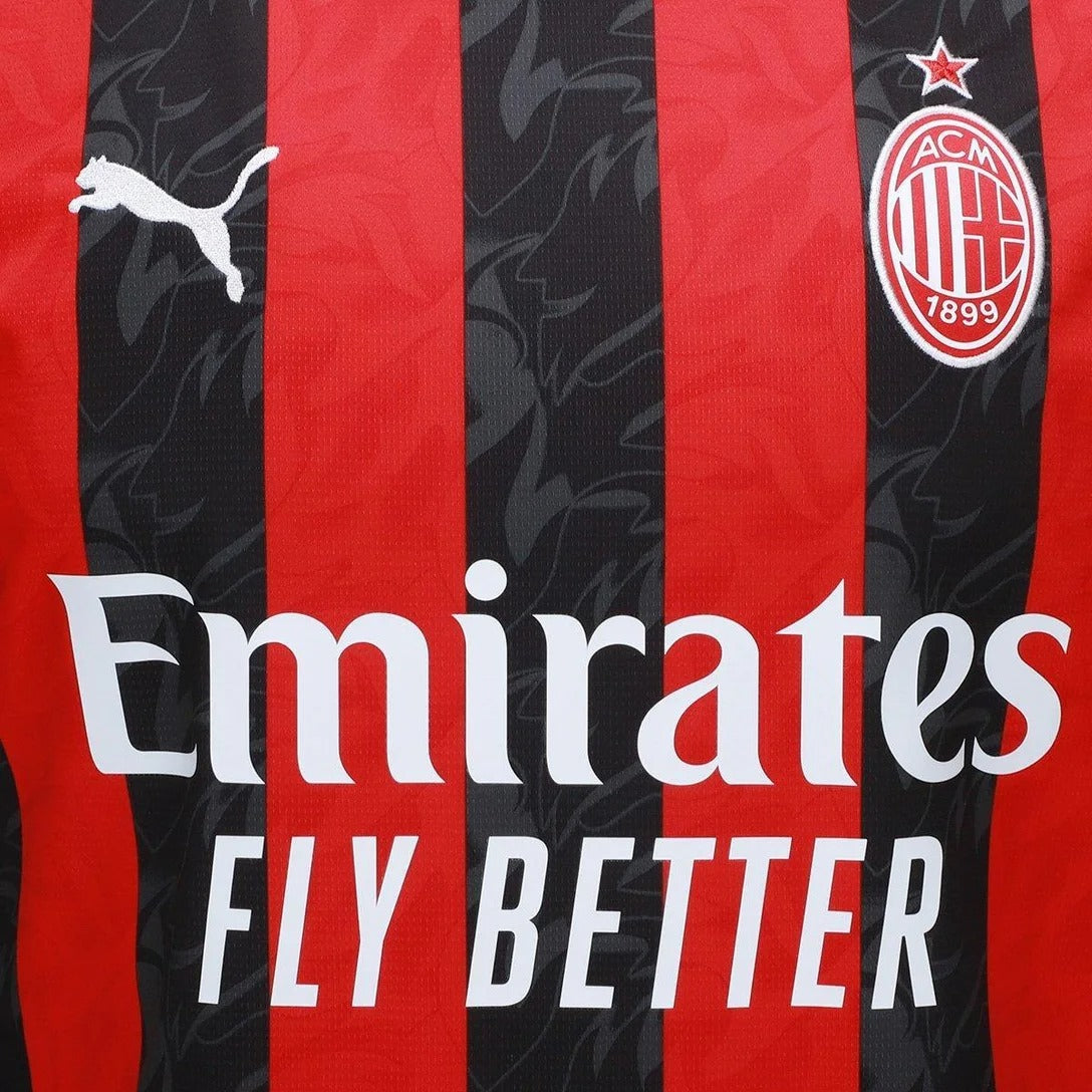 Camisa Milan Oficial Away 25/26 - Modelo Torcedor - Preto e Vermelho