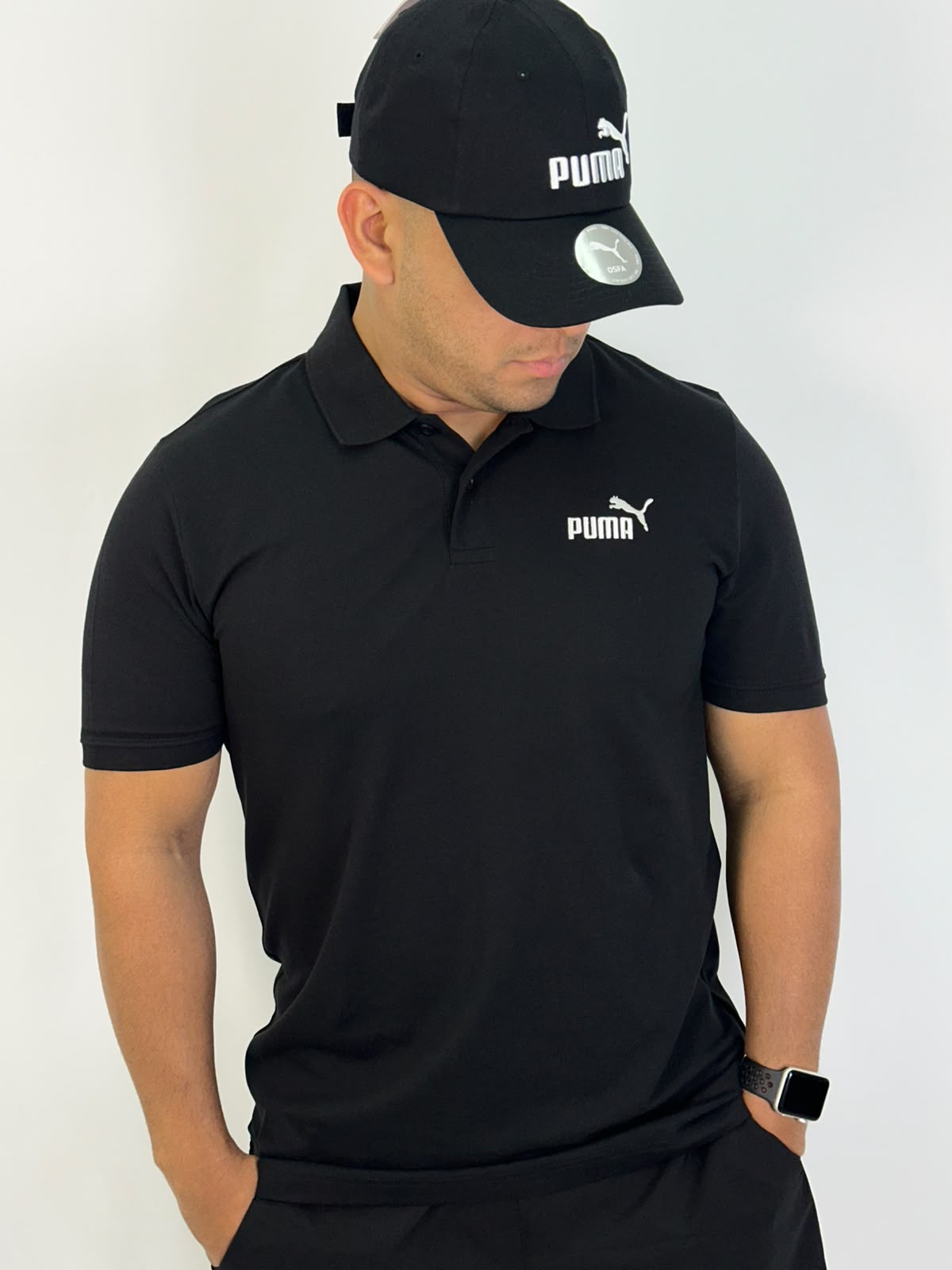 Polo PUMA Logo - Preta