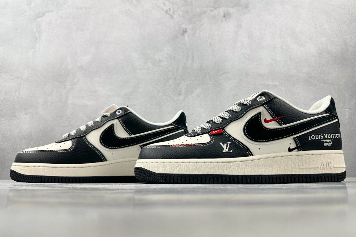 Tênis Nike Air Force 1 Low x Louis Vuitton (Curated by Nigo) - Virgil Black & White