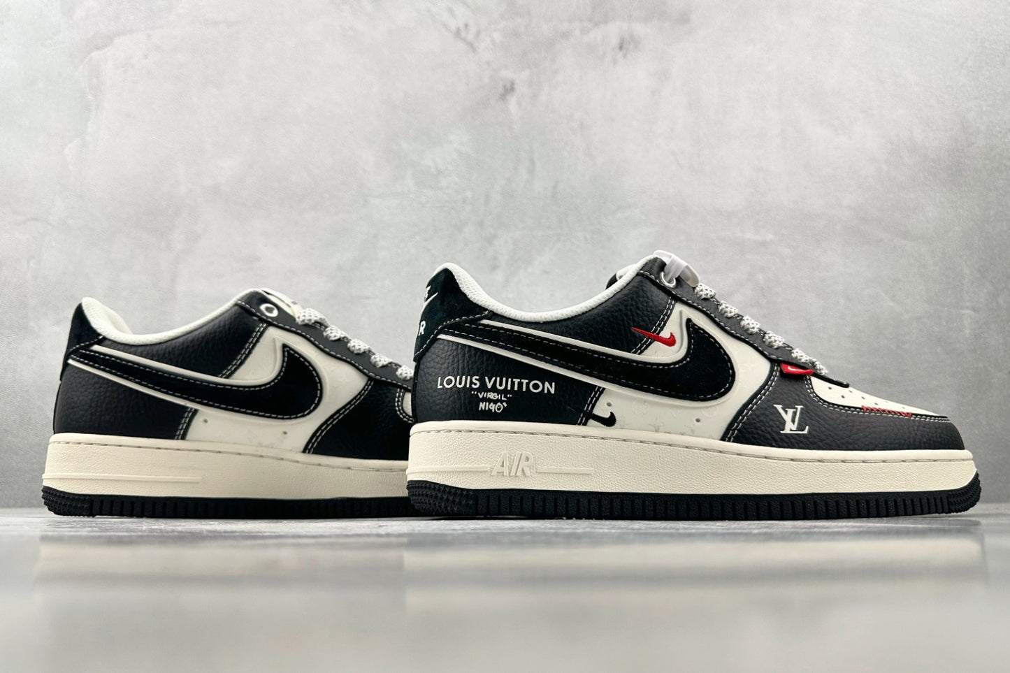 Tênis Nike Air Force 1 Low x Louis Vuitton (Curated by Nigo) - Virgil Black & White