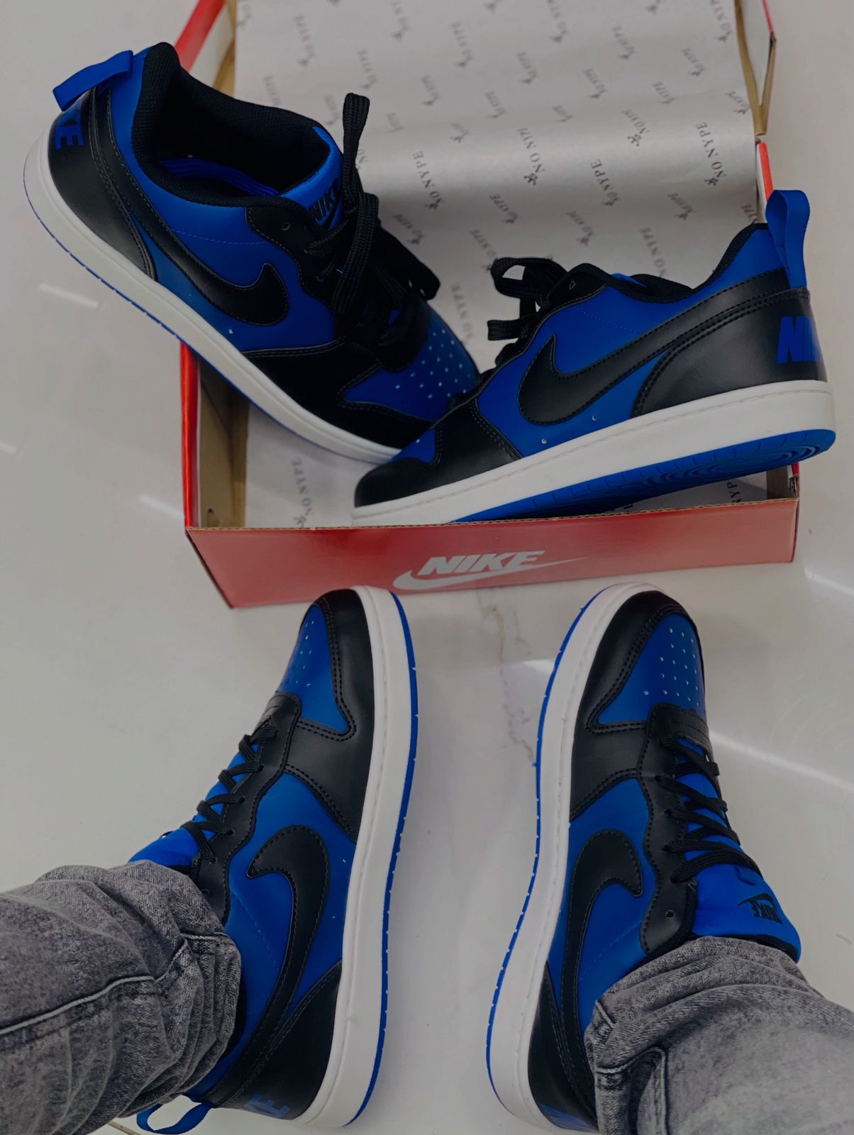 Tênis Nike Court Borough  - Azul e Preto