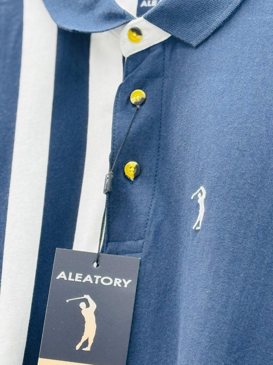 Polo Aleatory Original Listrada - Azul Marinho E Branca