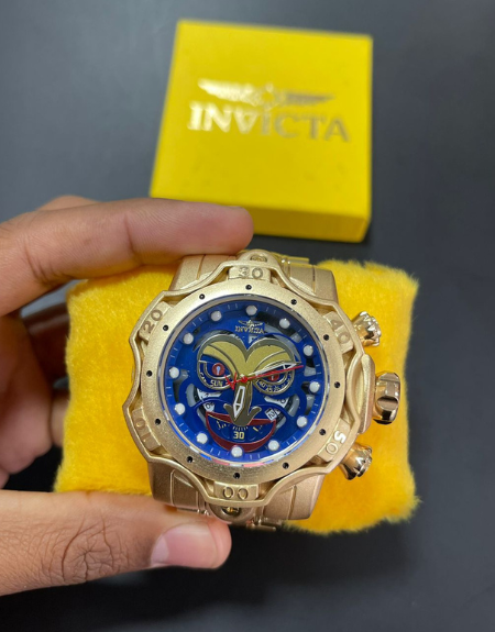 Relógio Invicta Hybrid Joker - Coringa DC Comics - Dourado com Azul