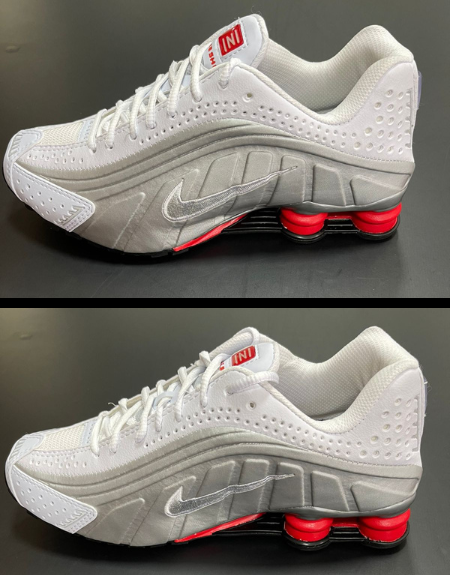 Tênis Nike Shox R4 - Branco, Cinza e Vermelho
