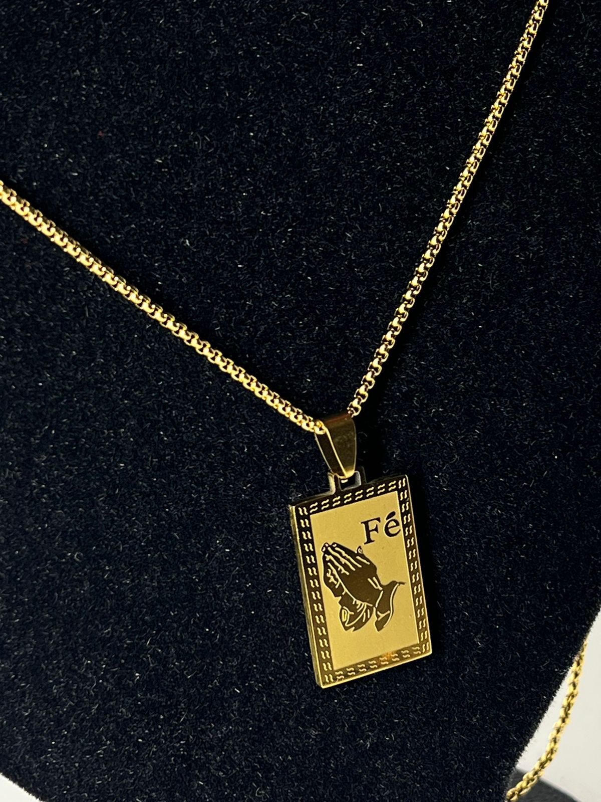 Corrente Cadeado Duplo  - Banhada ouro 18k - Fé