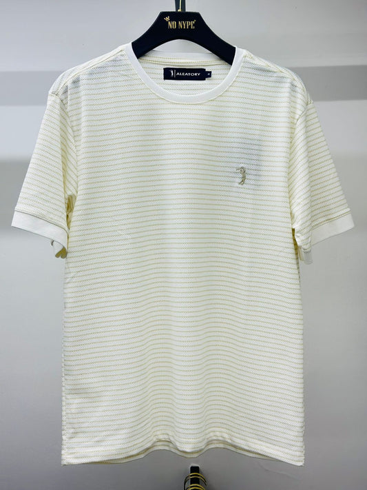 Camiseta Listrada Aleatory Ridley - Branca