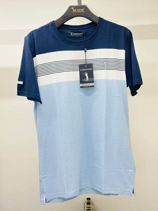 Camiseta Listrada Aleatory  - Azul Claro e Escuro