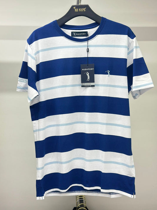 Camiseta Listrada Aleatory Ash  - Azul e Branco