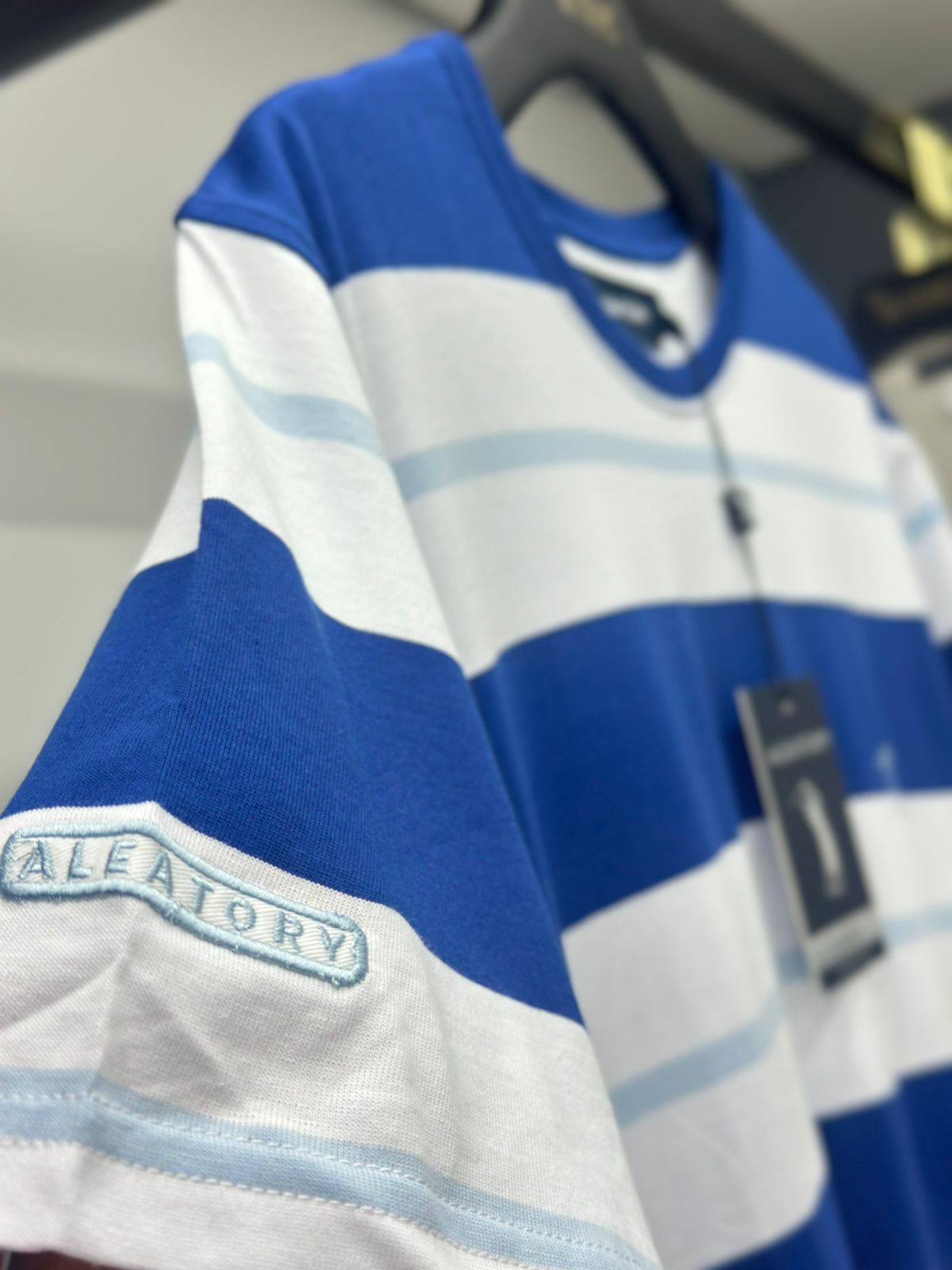 Camiseta Listrada Aleatory Ash  - Azul e Branco