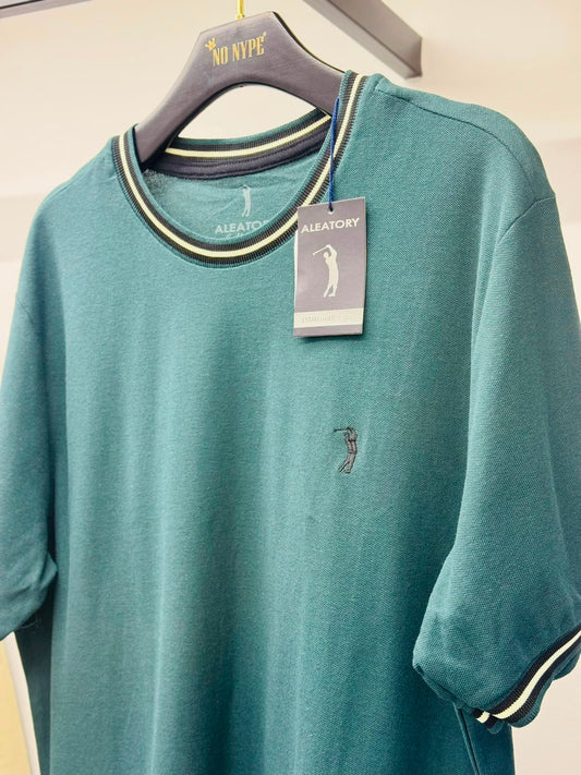 Camiseta Listrada Aleatory  - Teal