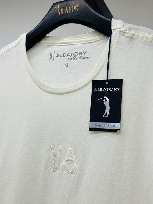Camiseta Listrada Aleatory Central - Branca