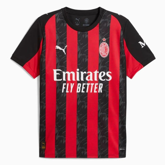Camisa Milan Oficial Away 25/26 - Modelo Torcedor - Preto e Vermelho
