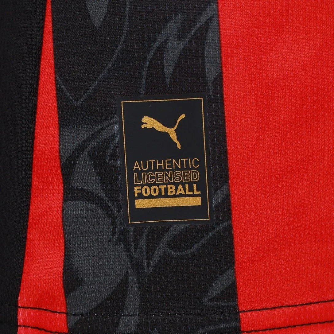Camisa Milan Oficial Away 25/26 - Modelo Torcedor - Preto e Vermelho