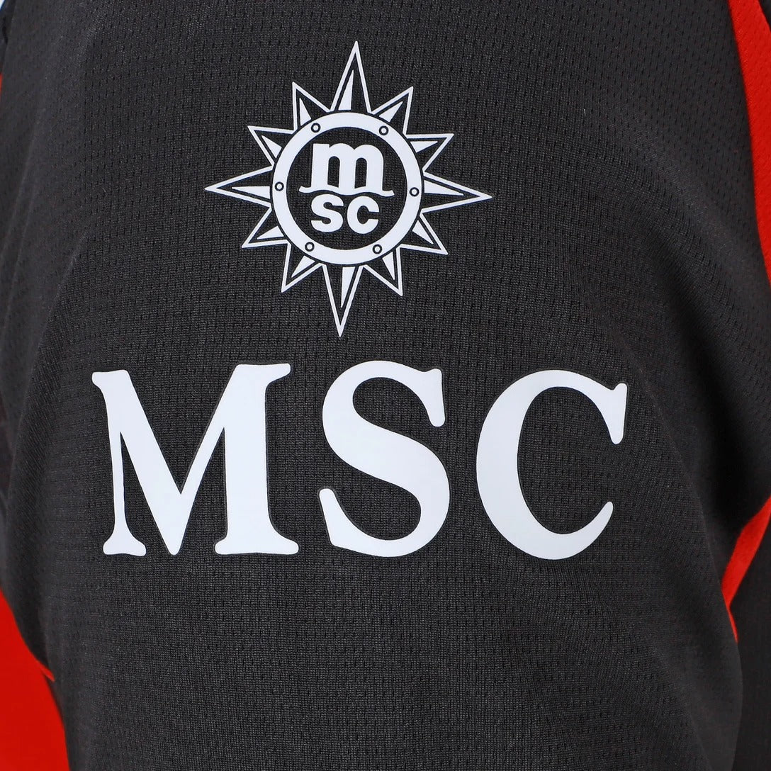Camisa Milan Oficial Away 25/26 - Modelo Torcedor - Preto e Vermelho