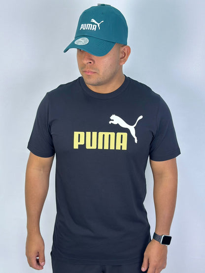 Camiseta PUMA Logo Dourado - Preta