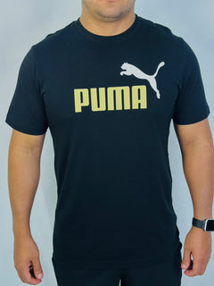 Camiseta PUMA Logo Dourado - Preta